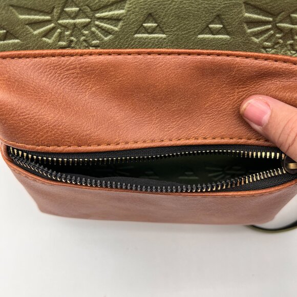 Legend of Zelda Small  Backpack Bioworld Triforce Hyrule Logo Faux Leather Bag - Picture 4 of 9